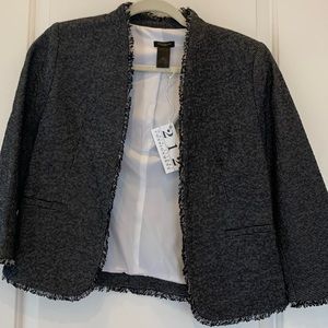 Ann Taylor Factory Tweed Jacket in Black/Navy- size 0